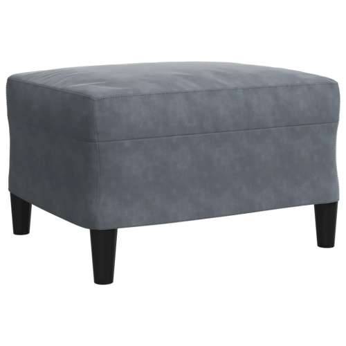 3-dijelni set sofa s jastucima tamnosivi baršunasti - Tamno siva S osloncem za noge Cijena