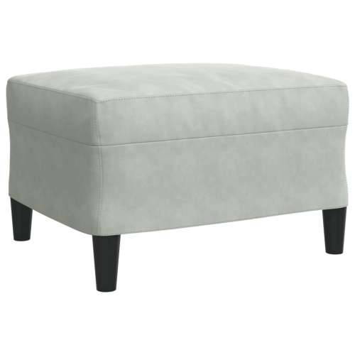 3-dijelni set sofa s jastucima svjetlosivi baršunasti - Svjetlosiva s jastucima i tabureom Cijena