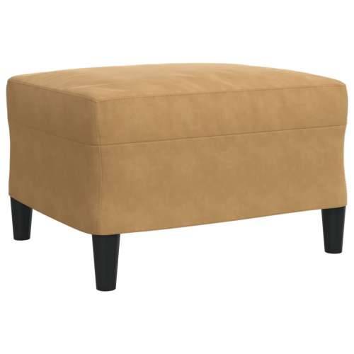 3-dijelni set sofa s jastucima smeđi baršunasti - Smeđa s jastucima i tabureom Cijena