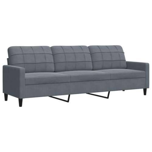 4-dijelni set sofa s jastucima tamnosivi baršunasti - Tamno siva S osloncem za noge Cijena