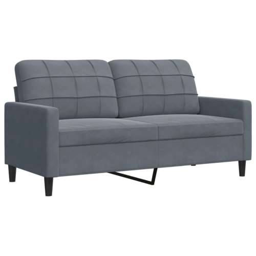 4-dijelni set sofa s jastucima tamnosivi baršunasti - Tamno siva S osloncem za noge Cijena