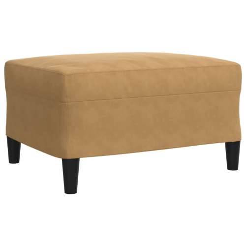 4-dijelni set sofa s jastucima smeđi baršunasti - Smeđa s jastucima i tabureom Cijena