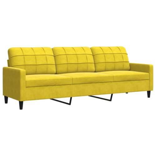 2-dijelni set sofa s jastucima žuti baršunasti - Žuta Bez oslonca za noge Cijena