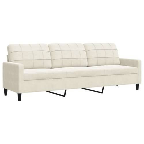 3-dijelni set sofa s jastucima krem baršunasti Krema S osloncem za noge Cijena