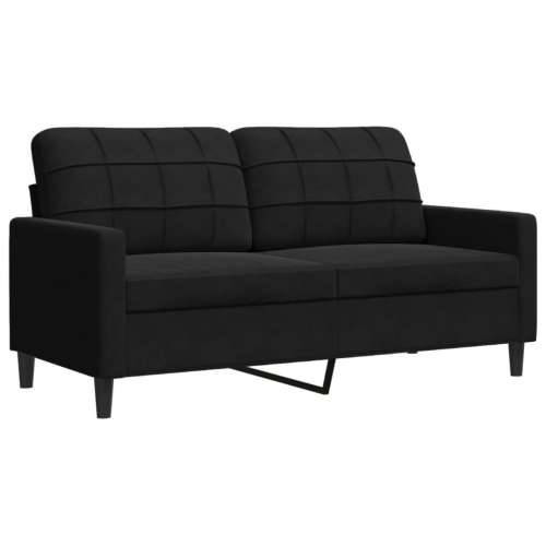 2-dijelni set sofa s jastucima crni baršunasti - Crna s jastučićima Cijena