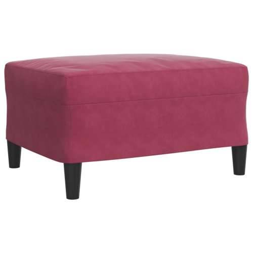 3-dijelni set sofa s jastucima crvena boja vina baršunasti - boja crnog vina s jastucima i tabureom Cijena