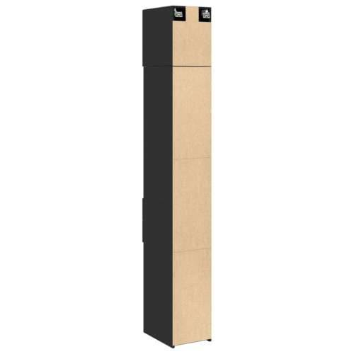 Uski ormarić za pohranu crni 30x42,5x225 cm konstruirano drvo - Crna 1 Cijena