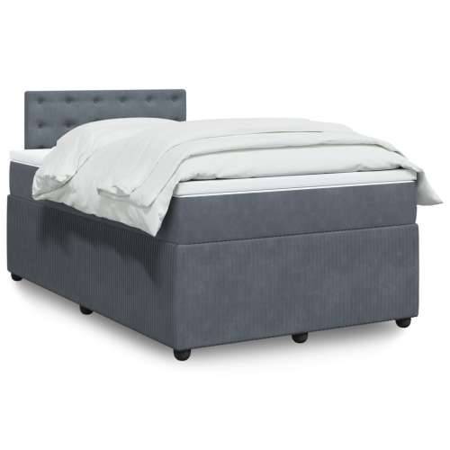 Box spring krevet s madracem tamnosivi 120 x 200 cm baršunasti - Tamno siva 120 x 200 cm gumbi Cijena