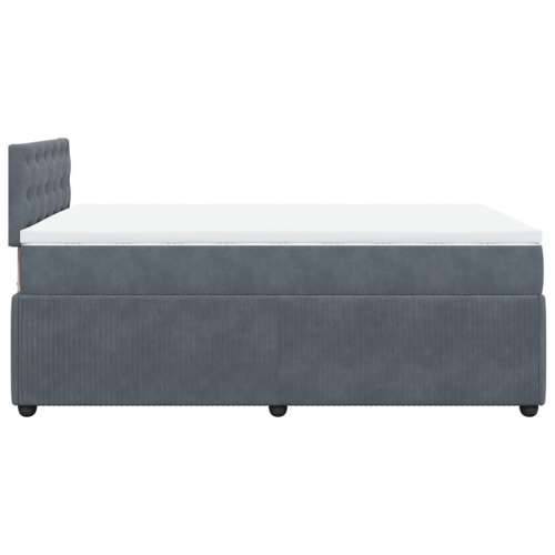 Box spring krevet s madracem tamnosivi 120 x 200 cm baršunasti - Tamno siva 120 x 200 cm gumbi Cijena