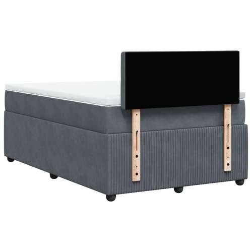 Box spring krevet s madracem tamnosivi 120 x 200 cm baršunasti - Tamno siva 120 x 200 cm gumbi Cijena