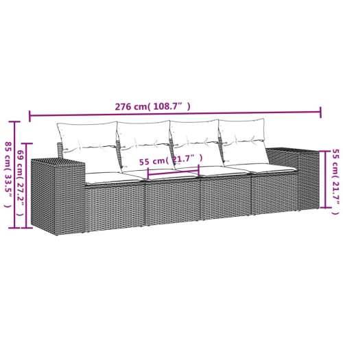 Vrtna garnitura - 4-dijelni set vrtnih sofa s jastucima svijetlosivi poliratan - Svjetlosiva Bez stola 1 Cijena