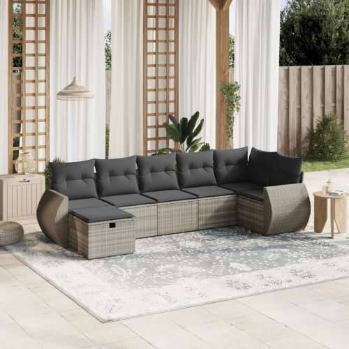 Vrtna garnitura - 4-dijelni set vrtnih sofa svjetlosivi od poliratana Svjetlosiva bez spremišta 7 Cijena