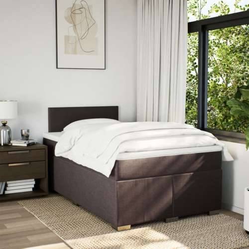Krevet box spring s madracem tamnosmeđi 120 x 190 cm od tkanine - Tamno smeđa 120 x 190 cm Gladak dizajn Cijena