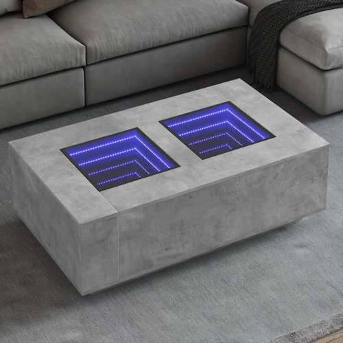 Stolić s beskonačnim LED siva boja betona 116x69x40 cm - Beton siva 116 x 69 x 40 cm 1 Cijena