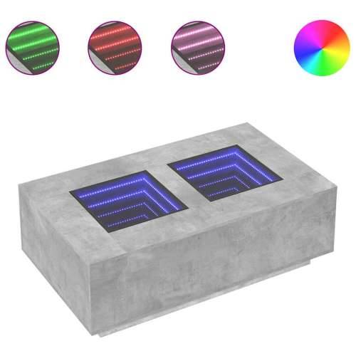 Stolić s beskonačnim LED siva boja betona 116x69x40 cm - Beton siva 116 x 69 x 40 cm 1 Cijena