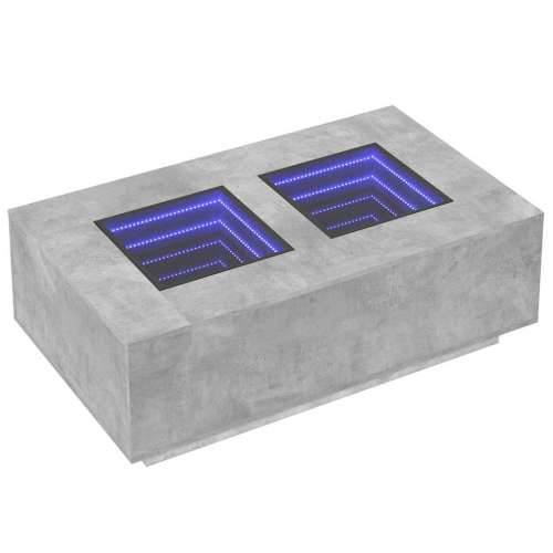 Stolić s beskonačnim LED siva boja betona 116x69x40 cm - Beton siva 116 x 69 x 40 cm 1 Cijena