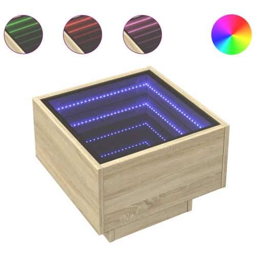 Noćni ormarić s beskonačnim LED boja hrasta sonome 40x40x30 cm - sonoma hrast 1 Cijena