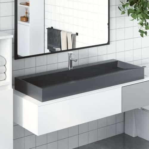 Lavabo - Umivaonik od lijevanih minerala/mramora 120x46x11 cm antracit - Antracit 120 x 46 x 11 cm Cijena