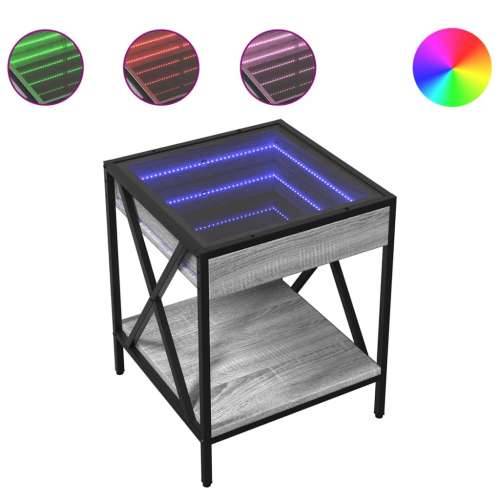 Noćni ormarić s beskonačnim LED boja hrasta 40x40x50 cm - Sivi hrast sonoma 1 Cijena