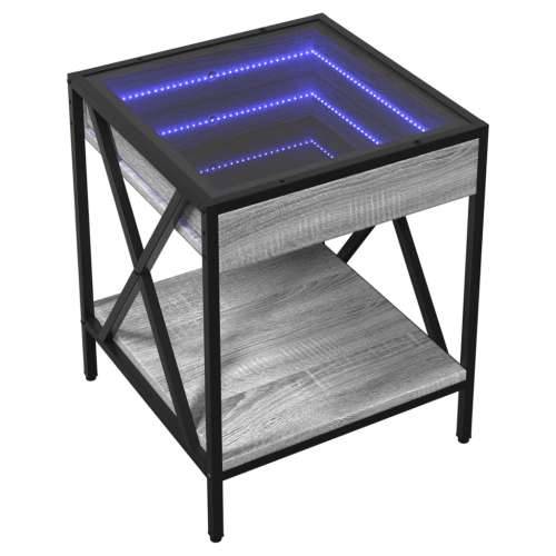 Noćni ormarić s beskonačnim LED boja hrasta 40x40x50 cm - Sivi hrast sonoma 1 Cijena