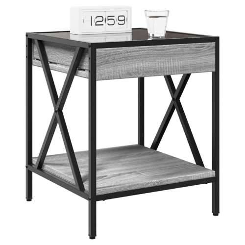 Noćni ormarić s beskonačnim LED boja hrasta 40x40x50 cm - Sivi hrast sonoma 1 Cijena