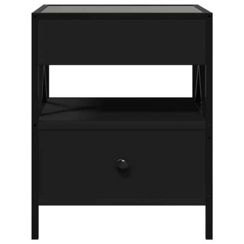 Noćni ormarić s beskonačnim LED svjetlima crni 40 x 40 x 51 cm - Crna 1 Cijena