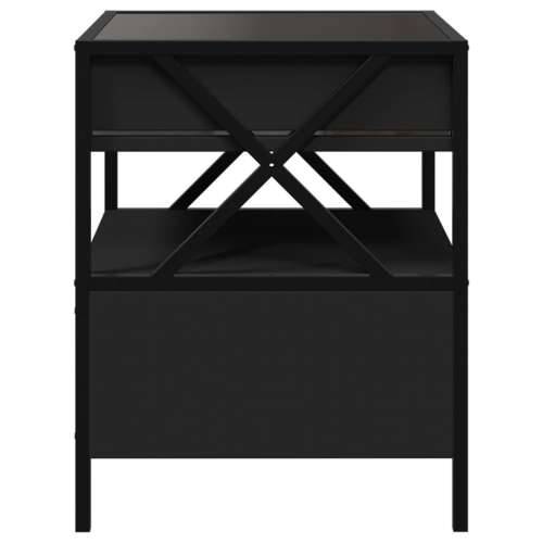 Noćni ormarić s beskonačnim LED svjetlima crni 40 x 40 x 51 cm - Crna 1 Cijena