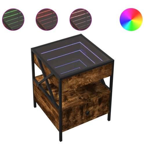 Noćni ormarić s beskonačnim LED boja hrasta 40 x 40 x 51 cm - Dimljeni hrast 1 Cijena