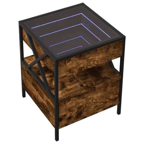 Noćni ormarić s beskonačnim LED boja hrasta 40 x 40 x 51 cm - Dimljeni hrast 1 Cijena