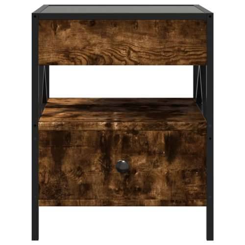 Noćni ormarić s beskonačnim LED boja hrasta 40 x 40 x 51 cm - Dimljeni hrast 1 Cijena