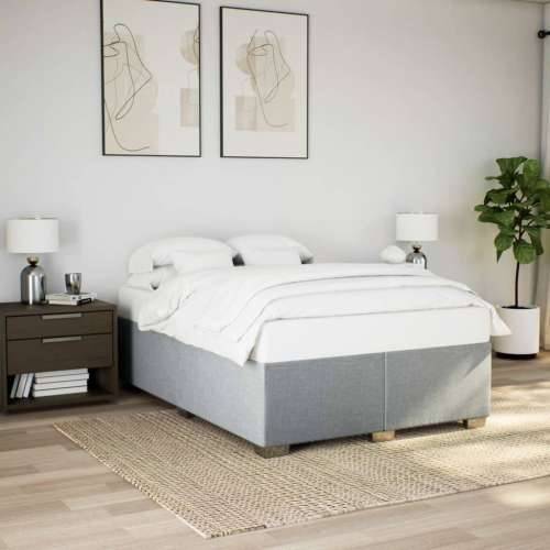 Okvir za krevet bez madraca svjetlosivi 140 x 190 cm od tkanine - Svjetlosiva 140 x 190 cm Cijena