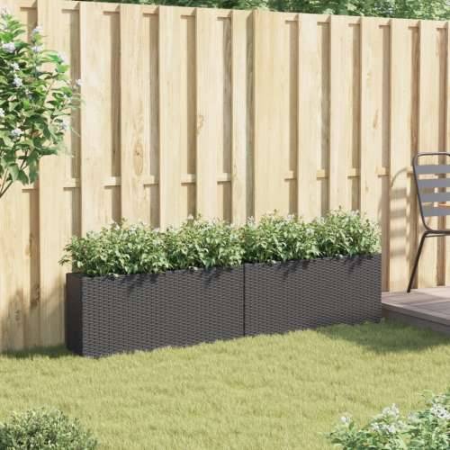Vrtne sadilice s 2 posude 2 kom crne 90 x 20 x 40 cm poliratan - Crna 2 Cijena