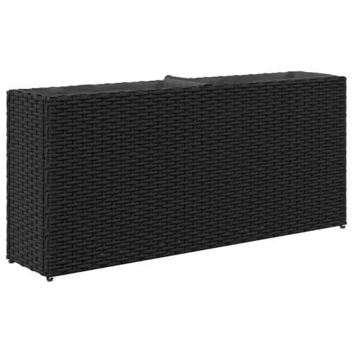 Vrtne sadilice s 2 posude 2 kom crne 90 x 20 x 40 cm poliratan - Crna 2 Cijena