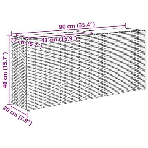 Vrtne sadilice s 2 posude 2 kom crne 90 x 20 x 40 cm poliratan - Crna 2 Cijena