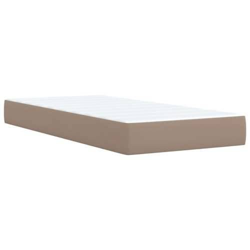 Krevet s oprugama i madrac cappuccino 100x200cm od umjetne kože - Boja cappuccina 100 x 200 cm gumbi Cijena