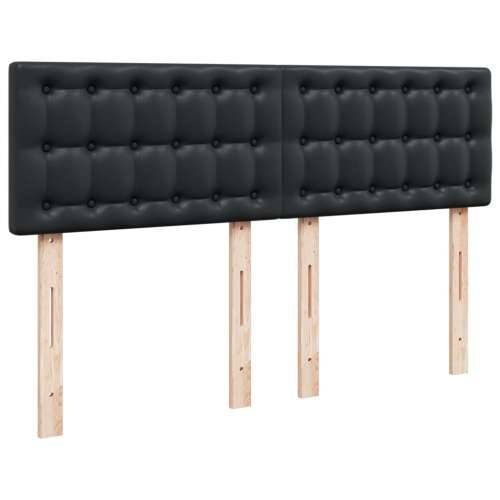 Krevet s oprugama i madracem crni 140 x 200 cm od umjetne kože - Crna 140 x 200 cm gumbi Cijena