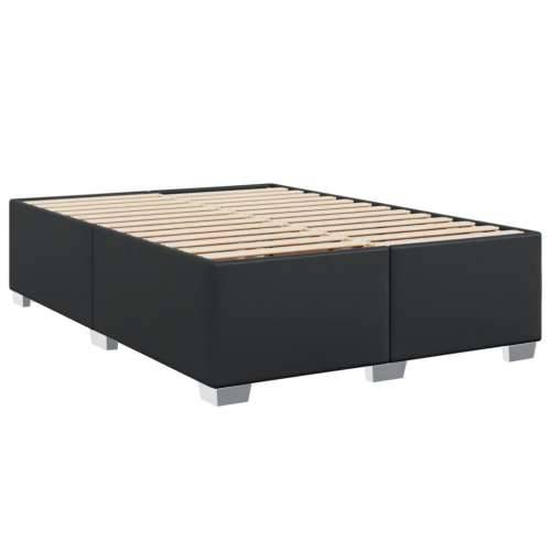 Krevet s oprugama i madracem crni 140 x 200 cm od umjetne kože - Crna 140 x 200 cm gumbi Cijena