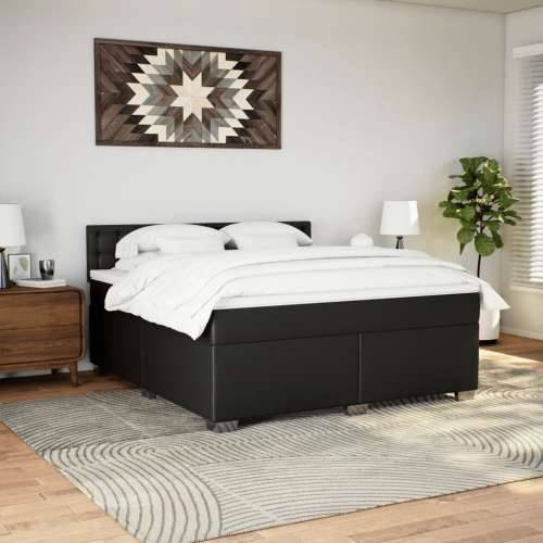 Krevet s oprugama i madracem crni 180 x 200 cm od umjetne kože - Crna 180 x 200 cm gumbi Cijena