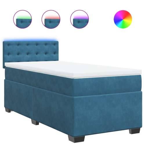 Box spring krevet s madracem plavi 90x200 cm baršunasti Cijena