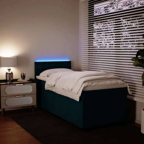 Box spring krevet s madracem plavi 90x200 cm baršunasti - Plava 90 x 200 cm gumbi Cijena