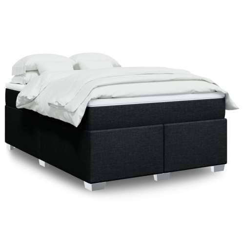 Krevet s oprugama i madracem crni 140 x 190 cm od tkanine - Crna 140 x 190 cm Cijena