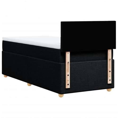 Krevet s oprugama i madracem crni 90x200 cm od tkanine - Crna 90 x 200 cm Gladak dizajn Cijena