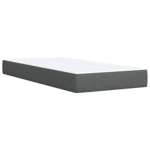Krevet s oprugama i madracem tamnosivi 90x200 cm od tkanine - Tamno siva 90 x 200 cm Blok s kvadratima Cijena