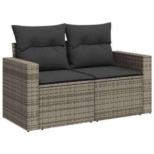 Vrtna garnitura - 10-dijelni set vrtnih sofa poliratan s jastucima svijetlosivi - Svjetlosiva Bez stola 1 Cijena
