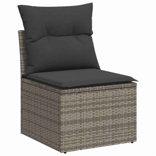 Vrtna garnitura - 10-dijelni set vrtnih sofa poliratan s jastucima svijetlosivi - Svjetlosiva Bez stola 1 Cijena