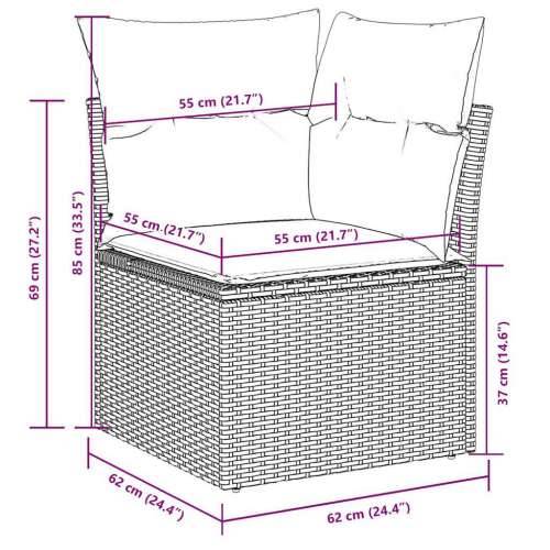 Vrtna garnitura - 10-dijelni set vrtnih sofa poliratan s jastucima svijetlosivi - Svjetlosiva Bez stola 1 Cijena