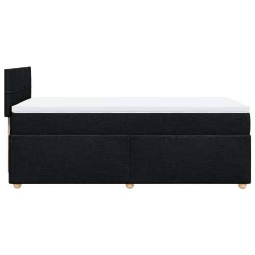 Krevet s oprugama i madracem crni 100 x 200 cm od tkanine - Crna 100 x 200 cm Blok s kvadratima Cijena