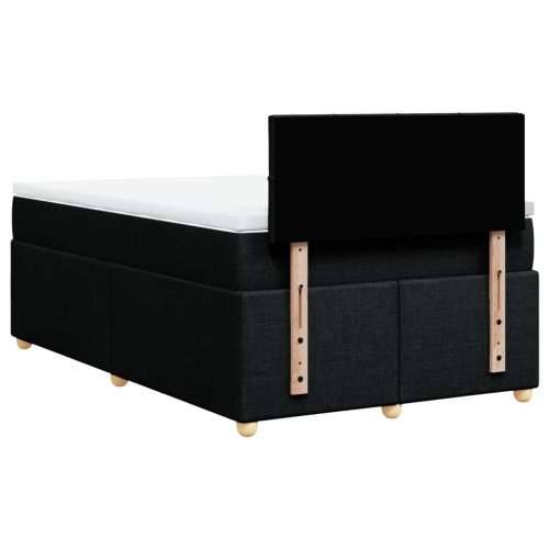 Krevet s oprugama i madracem crni 120 x 200cm od tkanine - Crna 120 x 200 cm Blok s kvadratima Cijena