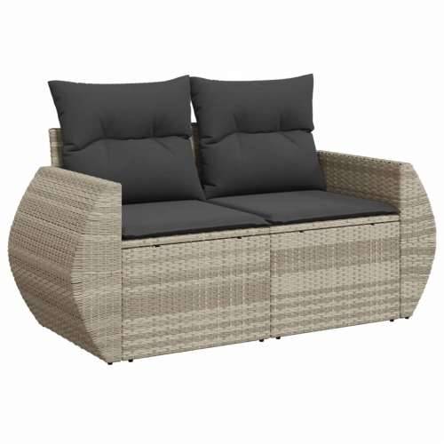 Vrtna garnitura - 10-dijelni set vrtnih sofa poliratan s jastucima svijetlosivi - Svjetlosiva 1 Sa stolom Cijena