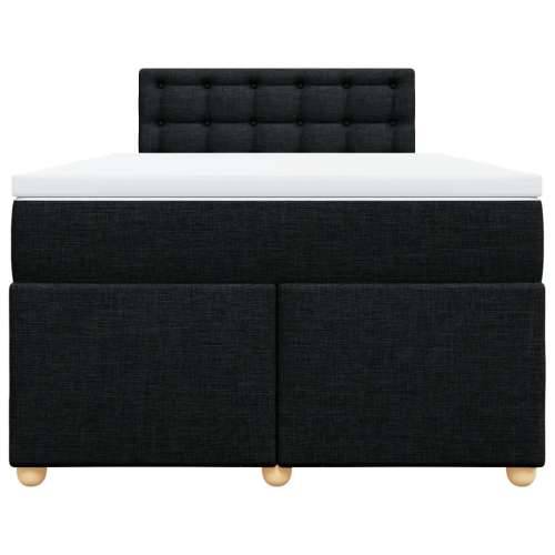 Krevet s oprugama i madracem crni 120 x 200cm od tkanine - Crna 120 x 200 cm gumbi Cijena